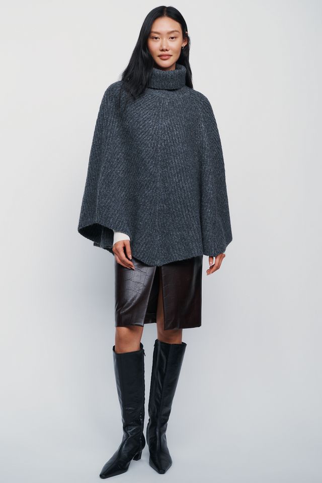 By Anthropologie 100% Cashmere Turtleneck Poncho #3