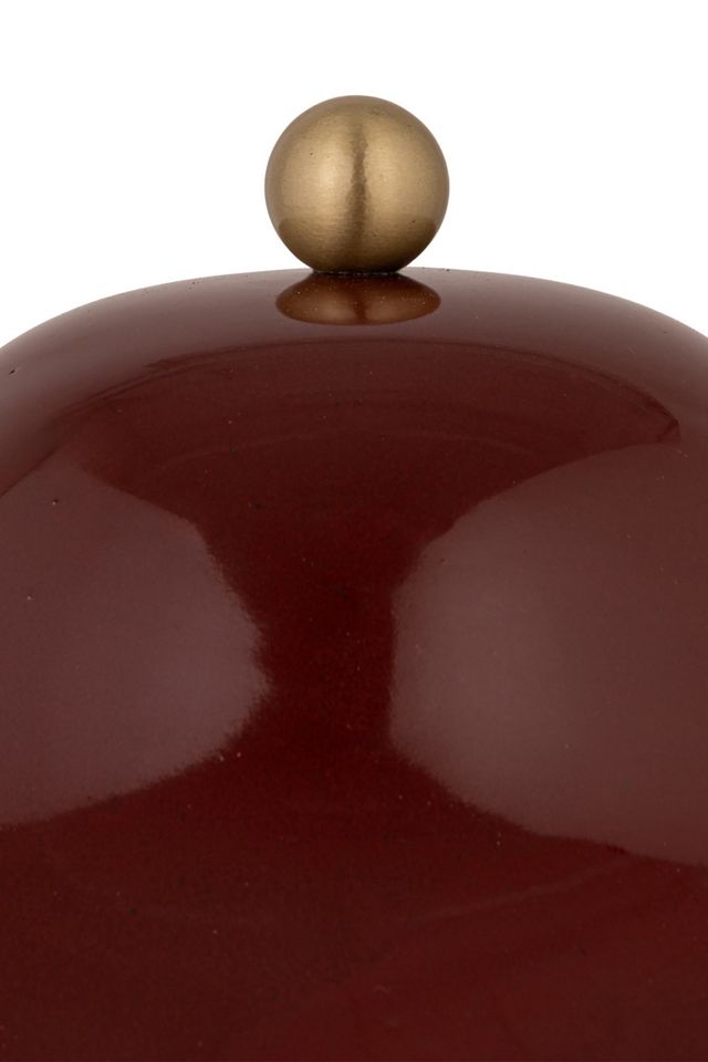 Burgundy Bell Stoneware Table Lamp #1
