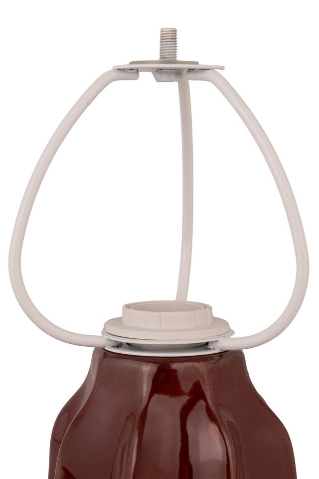 Burgundy Bell Stoneware Table Lamp #2