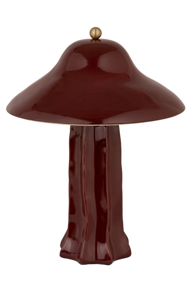 Burgundy Bell Stoneware Table Lamp #3