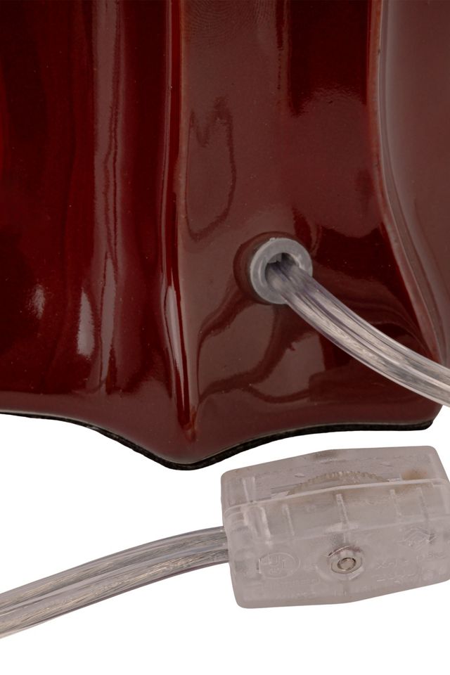 Burgundy Bell Stoneware Table Lamp #4