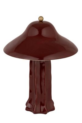 Burgundy Bell Stoneware Table Lamp