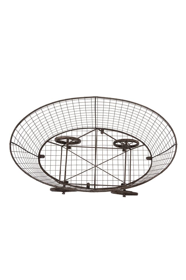 Iron Wired Rolling Laundry Cart with Rack #2