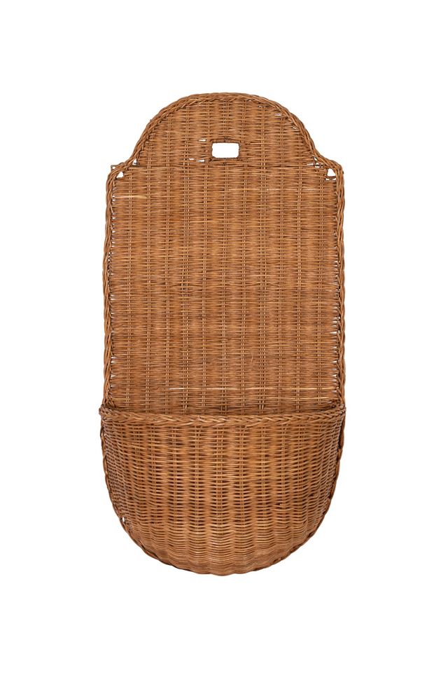 Artisan Rattan Woven Flush Wall Basket #2