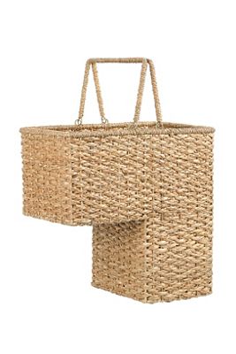 Woven Bankuan Rattan Stair Basket with Handles