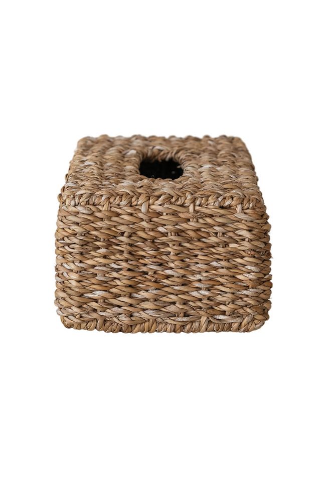Hand-Woven Seagrass Tissue Box Cover #3
