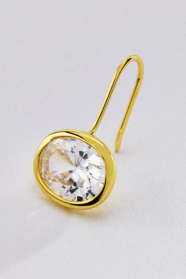 BaubleBar Fallon Bezel Oval French Hook Earrings #1