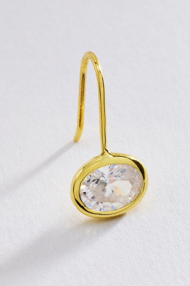 BaubleBar Fallon Bezel Oval French Hook Earrings #1