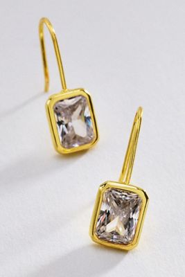 BaubleBar Fallon Bezel Cushion French Hook Earrings