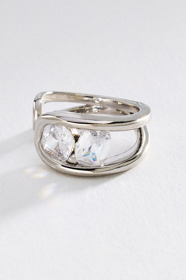 By Anthropologie Wrap Crystal Ring #1