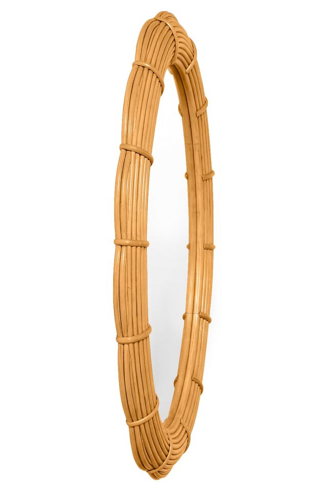 Clara Bundled Rattan Oval Mirror #3