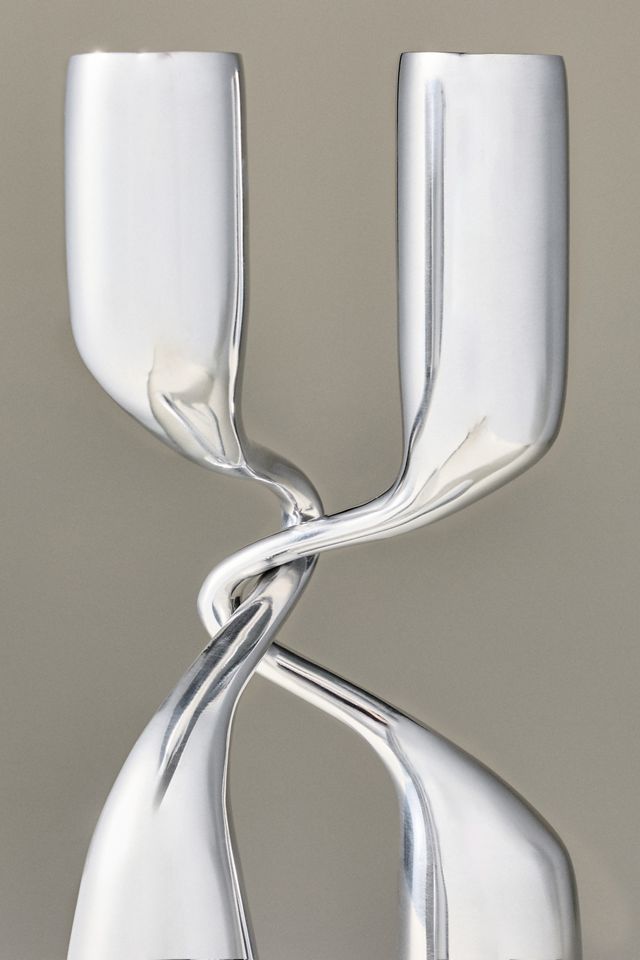Solstice Chrome Candle Holder #1