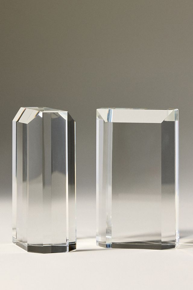 Glacier Crystal Glass Bookends #1