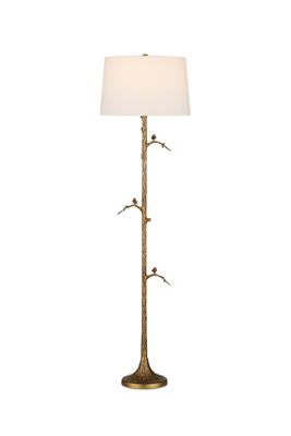 Piaf Nature Inspired Tapered Linen Shade Floor Lamp