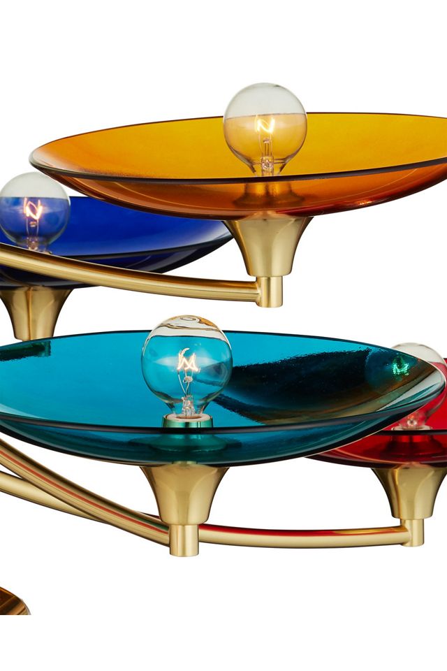 Veneto Layered Colorful Glass Disc Chandelier #1
