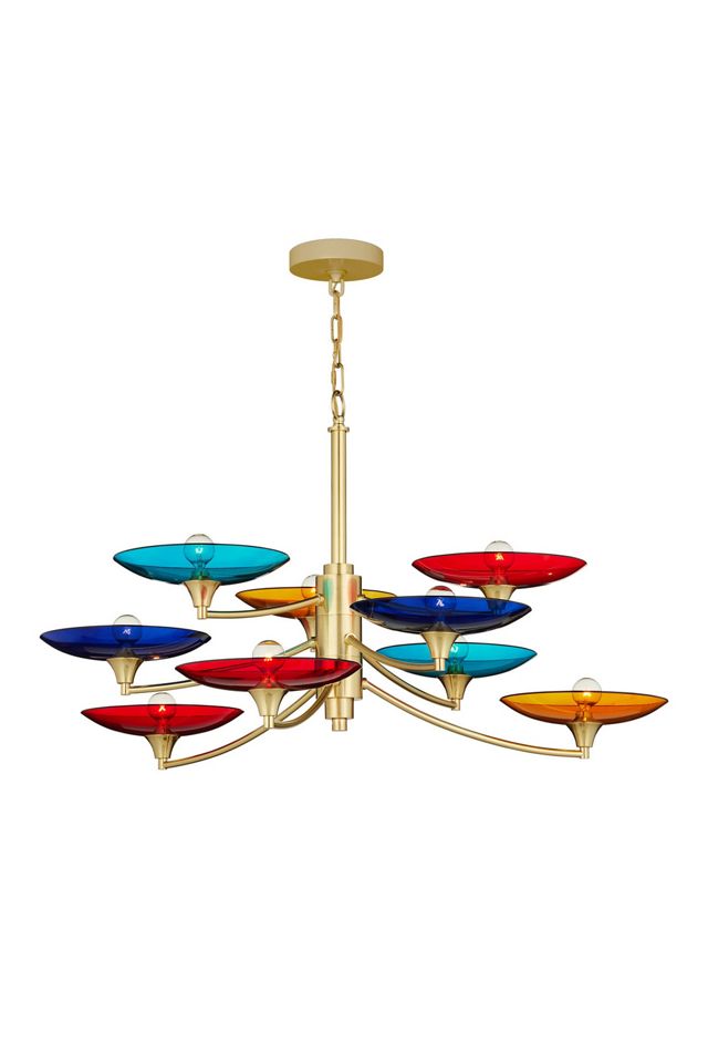 Veneto Layered Colorful Glass Disc Chandelier #2