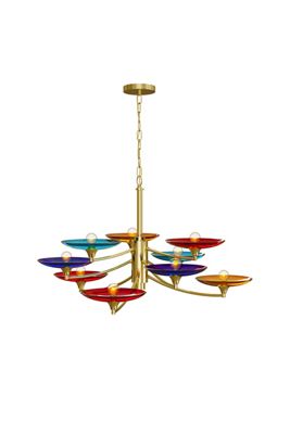 Veneto Layered Colorful Glass Disc Chandelier