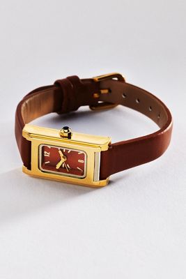 By Anthropologie Rectangle Leather Watch