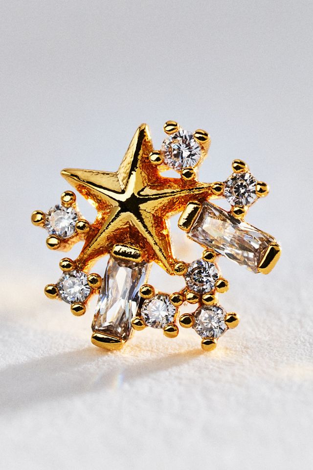 By Anthropologie Encrusted Star Earrings #1