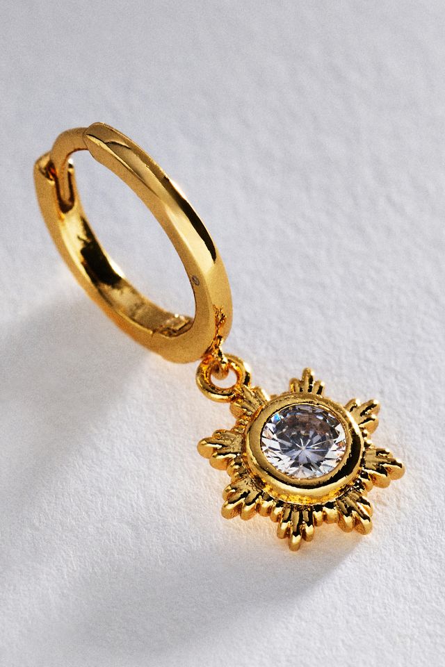 By Anthropologie Sunburst Huggie Earrings #1