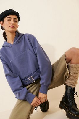 Sunday Market Belted Crop Hoodie