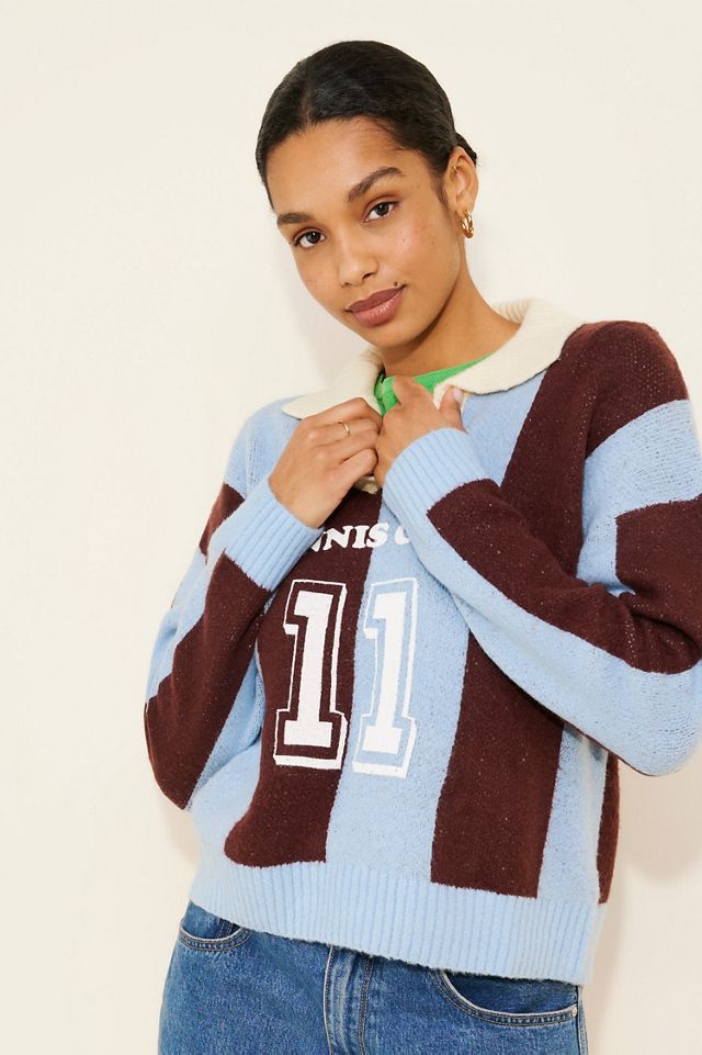 Flat White Tennis Club Collared Pullover #2