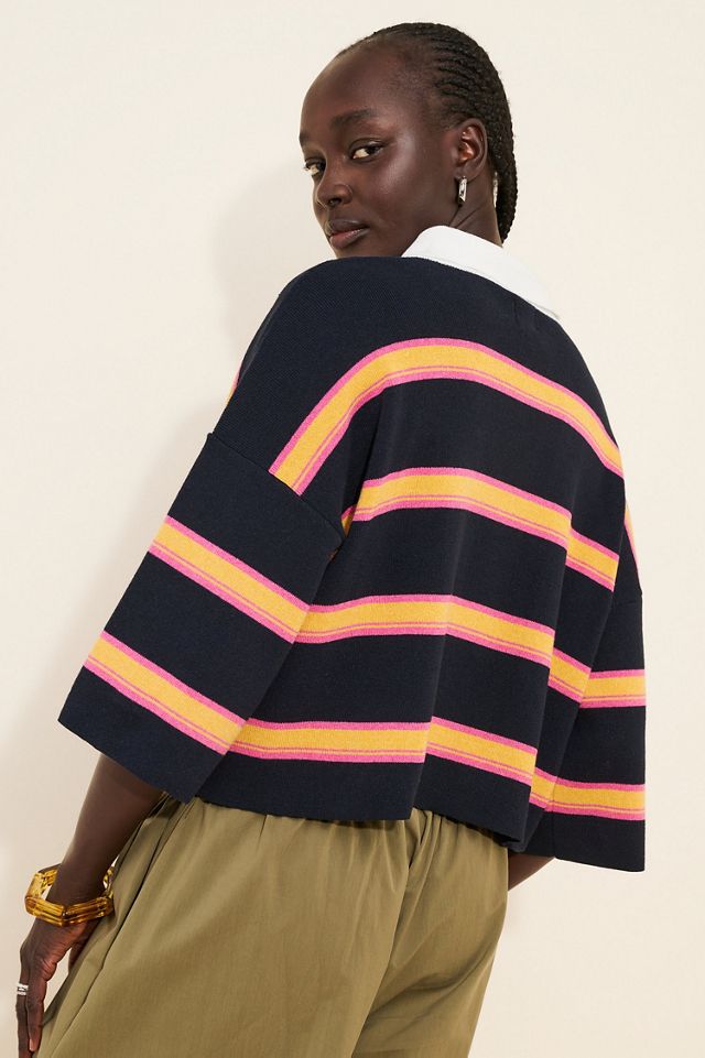 Maeve Cropped Polo Shirt #1