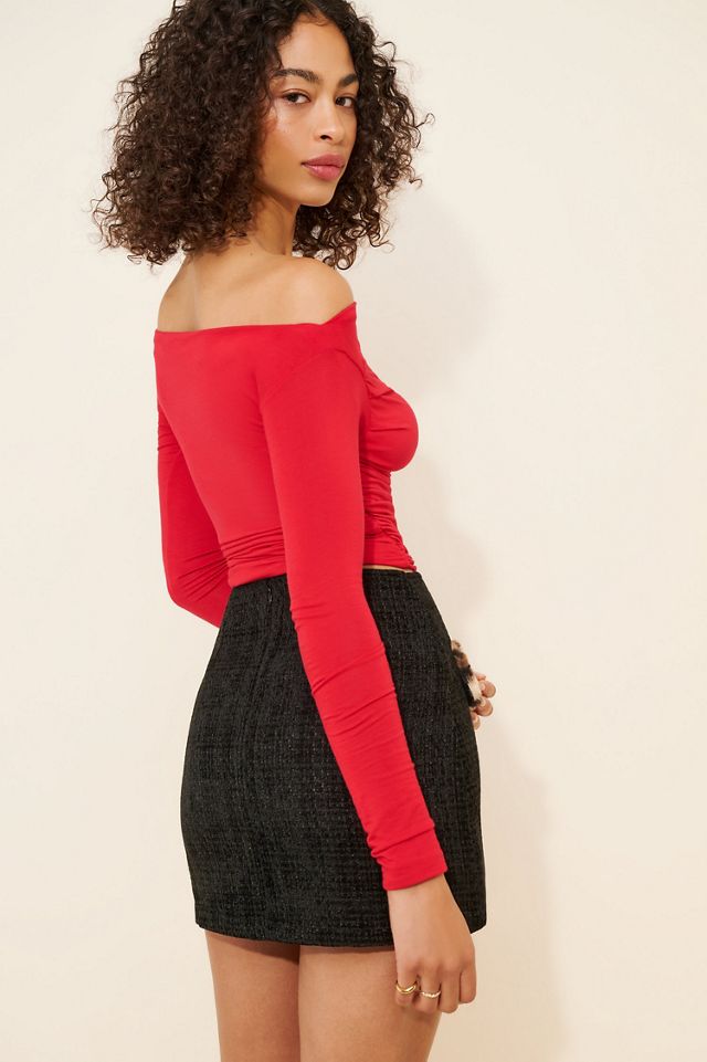 Moon River Straight Tweed Leopard Mini Skirt #1