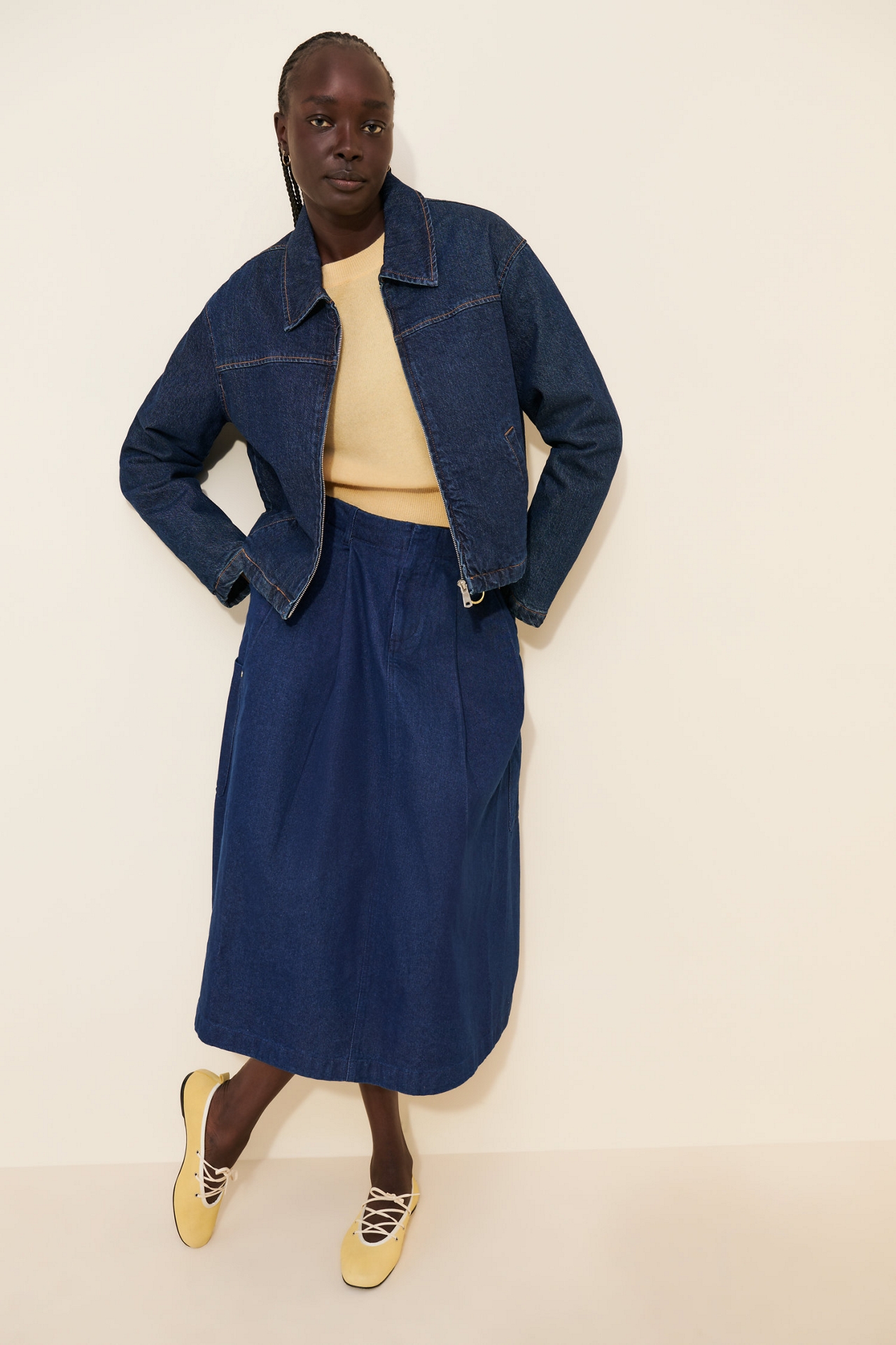Barbour Saima Denim Midi Skirt