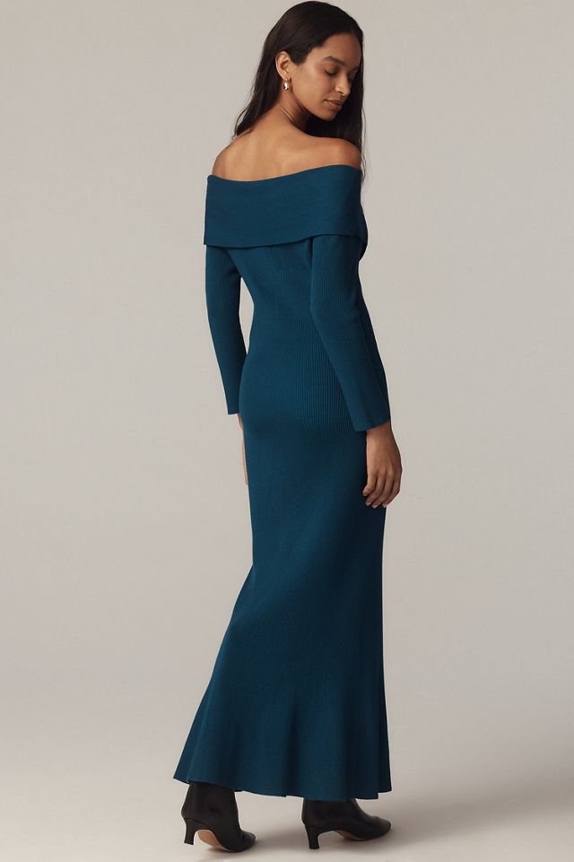 Off-Shoulder Slim Sweater Dress #1