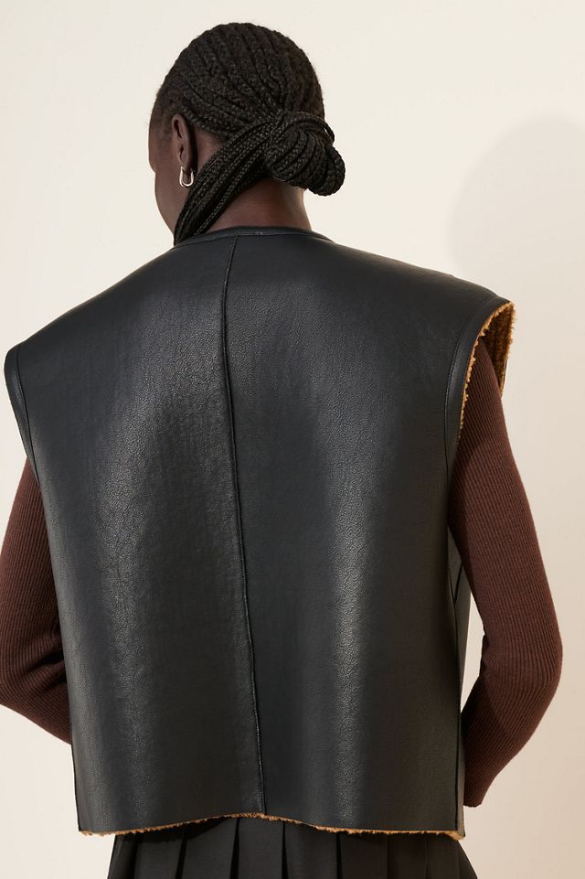 See U Soon Boxy Vegan-Leather Vest #1