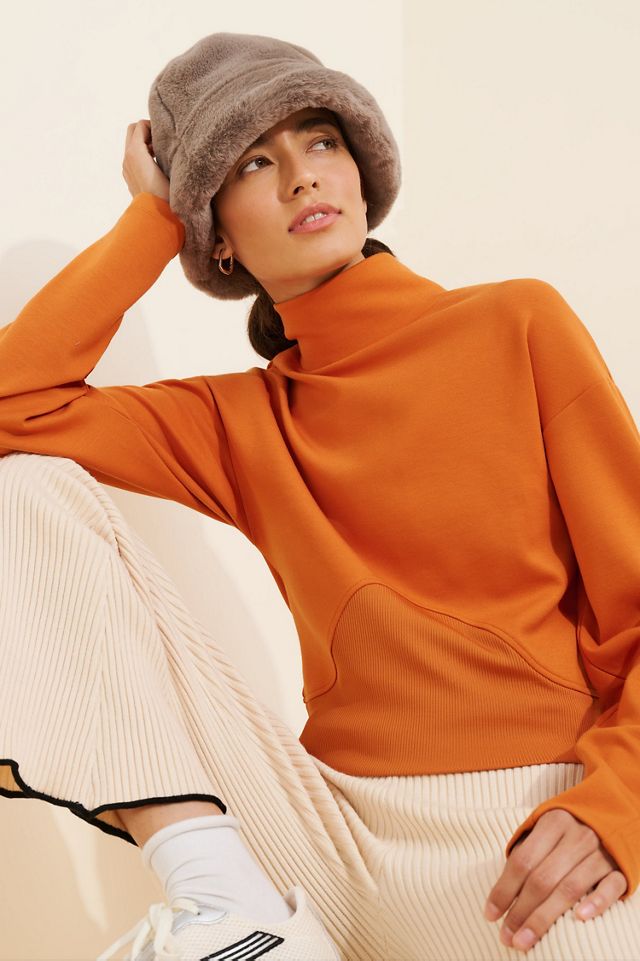 Sunday Market Structured Crop Funnel-Neck Sweatshirt #2
