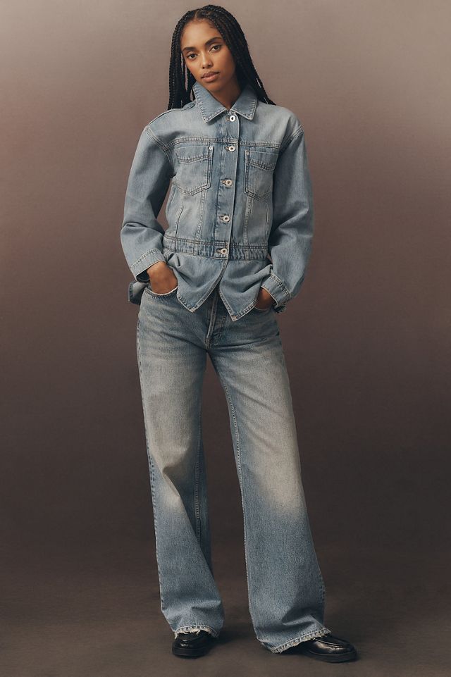Pilcro Denim Drop-Waist Trucker Jacket #3