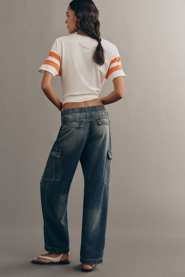 Pilcro Standard Issue High-Rise Pull-On Tapered Cargo Jeans #1