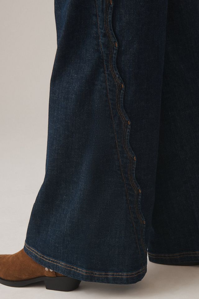 Maeve Scallop High-Rise Wide-Leg Jeans #2