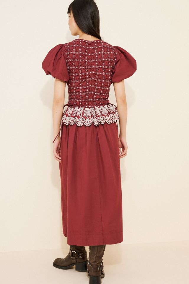 Damson Madder Audrey Midi Puff Sleeve Dress #1