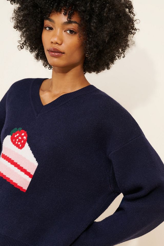 Flat White Cake Motif Sweater #2