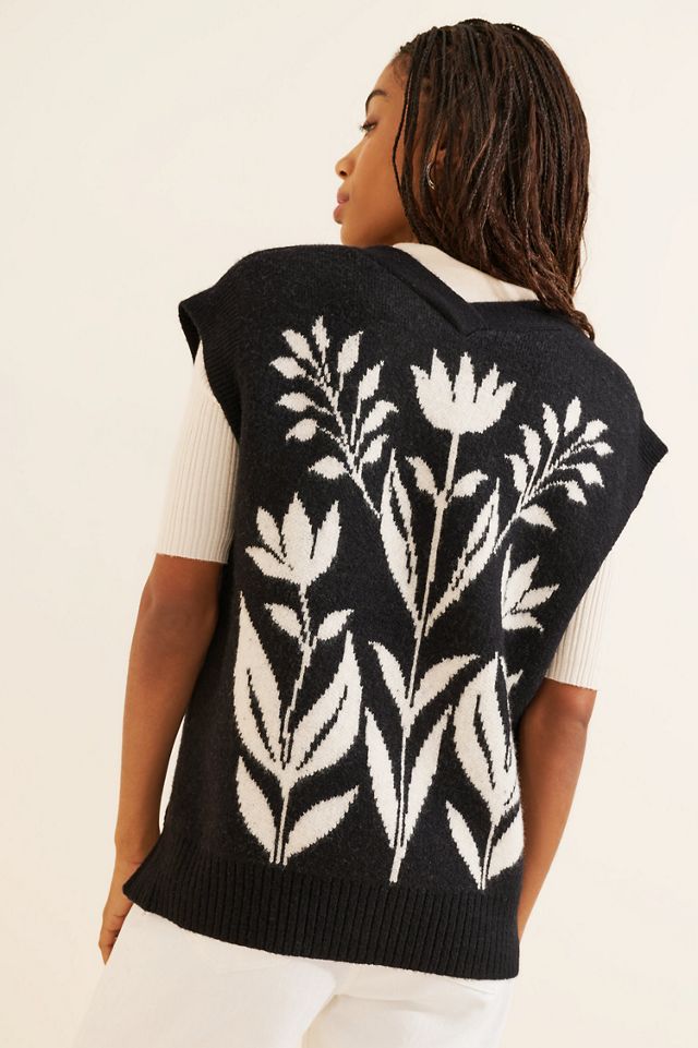 Button-Front Sweater Vest #1