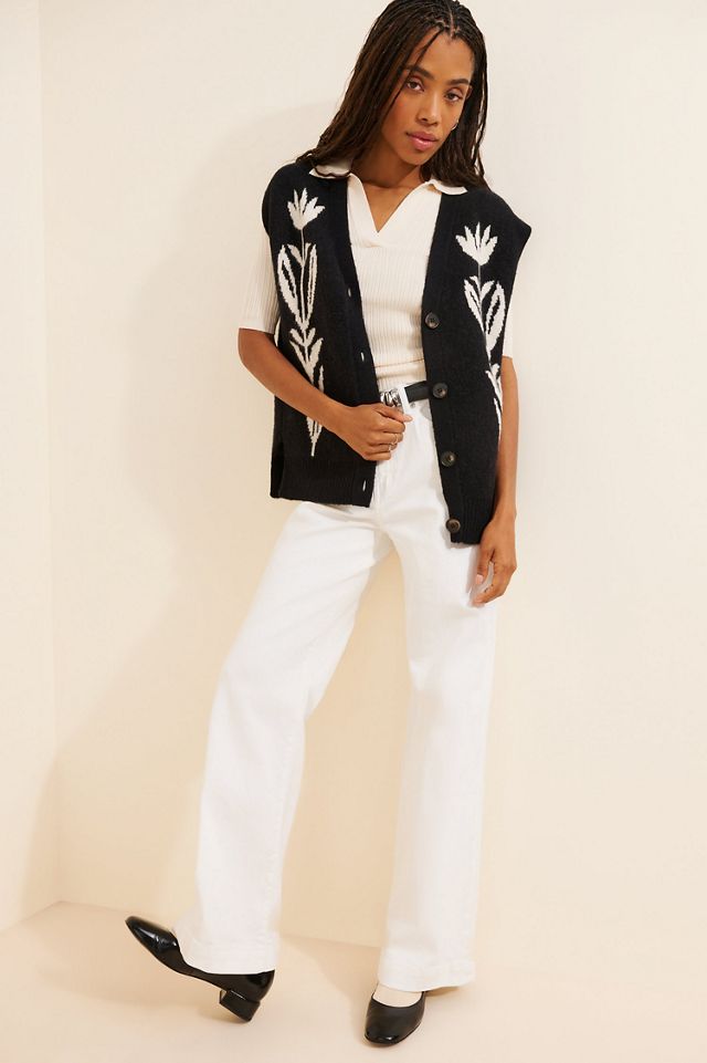 Button-Front Sweater Vest #3