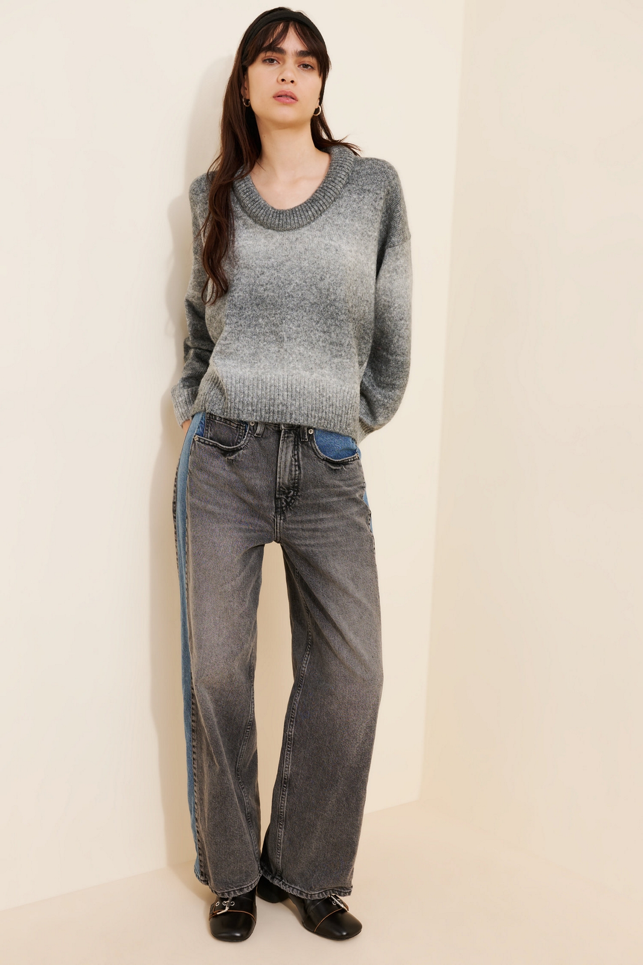 Habitual Space Dye Scoop Neck Sweater