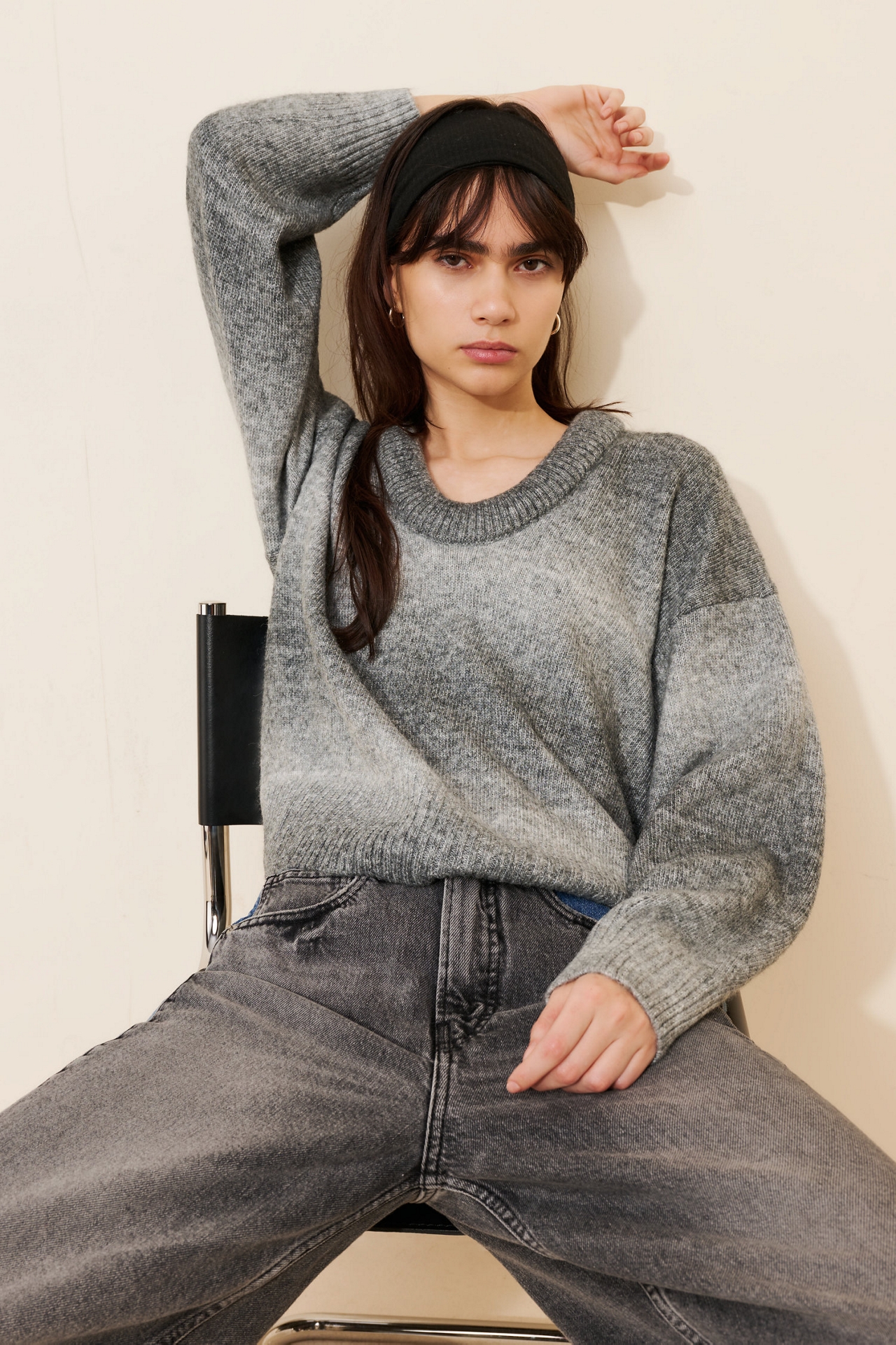 Habitual Space Dye Scoop Neck Sweater