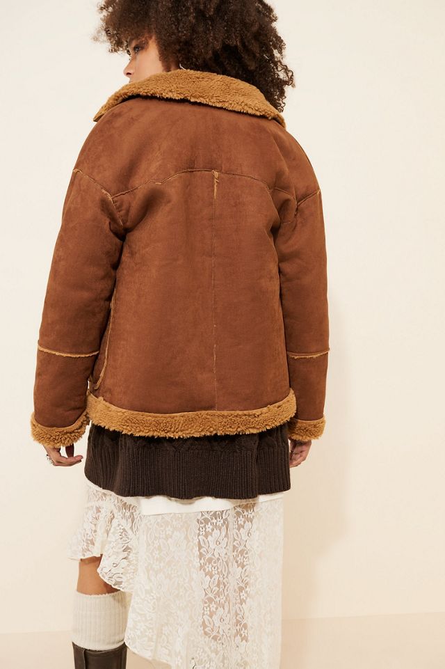 Line + Dot Jackson Faux Suede Coat #1