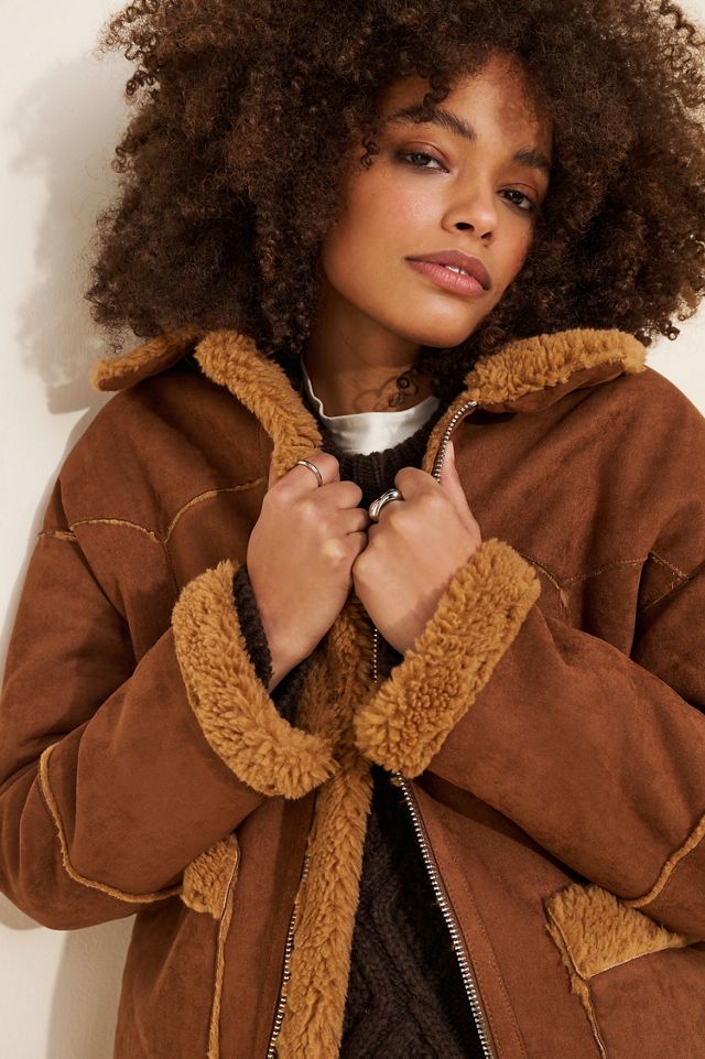 Line + Dot Jackson Faux Suede Coat #2