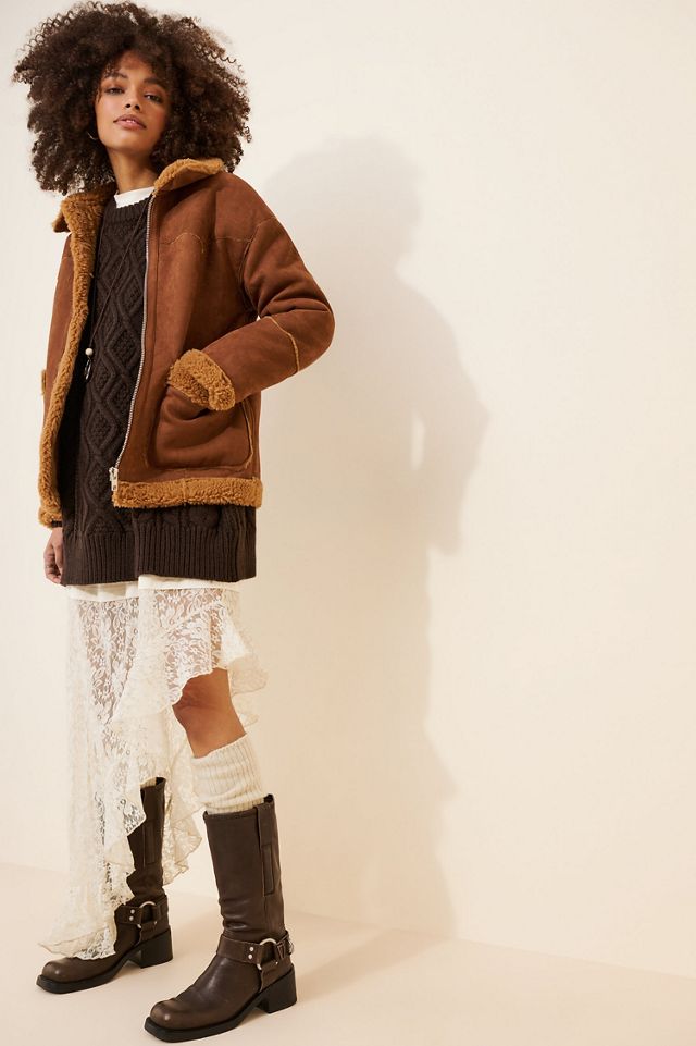 Line + Dot Jackson Faux Suede Coat #3
