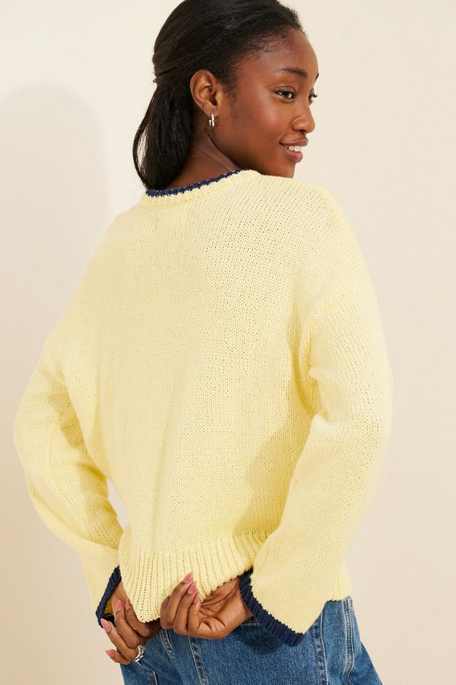 Porridge Wide-Sleeve Graphic Numbers Sweater #1