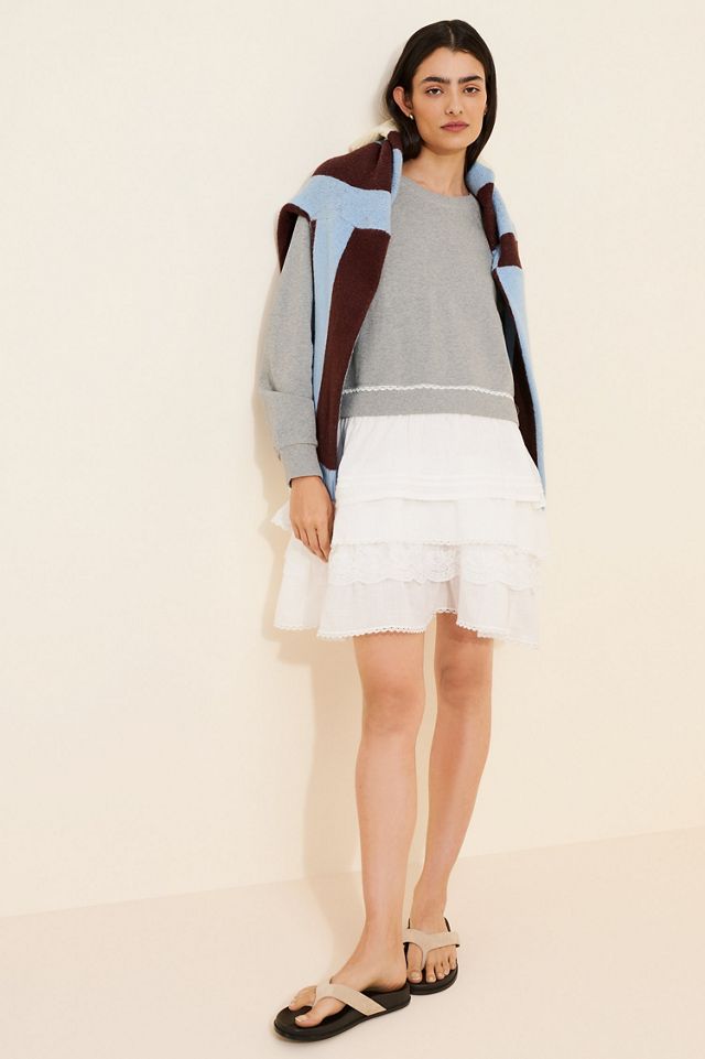 Twofer Tiered Sweatshirt Dress #1
