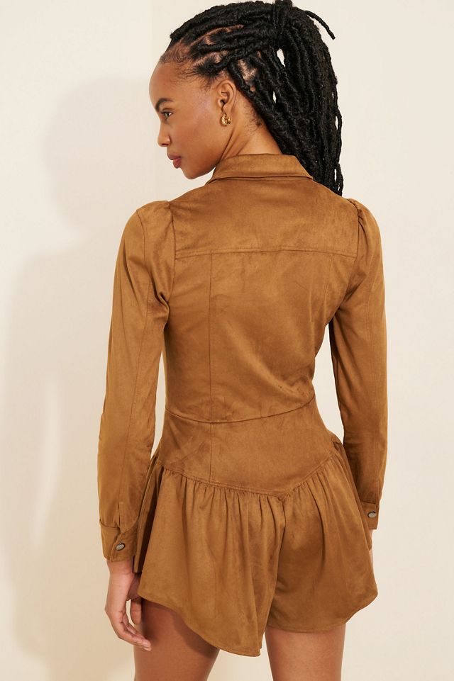 Saylor Enid Faux Suede Romper #1