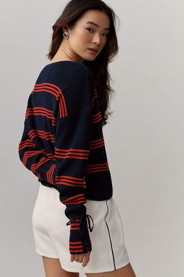 Maeve Boat Neck Striped Sweater #1