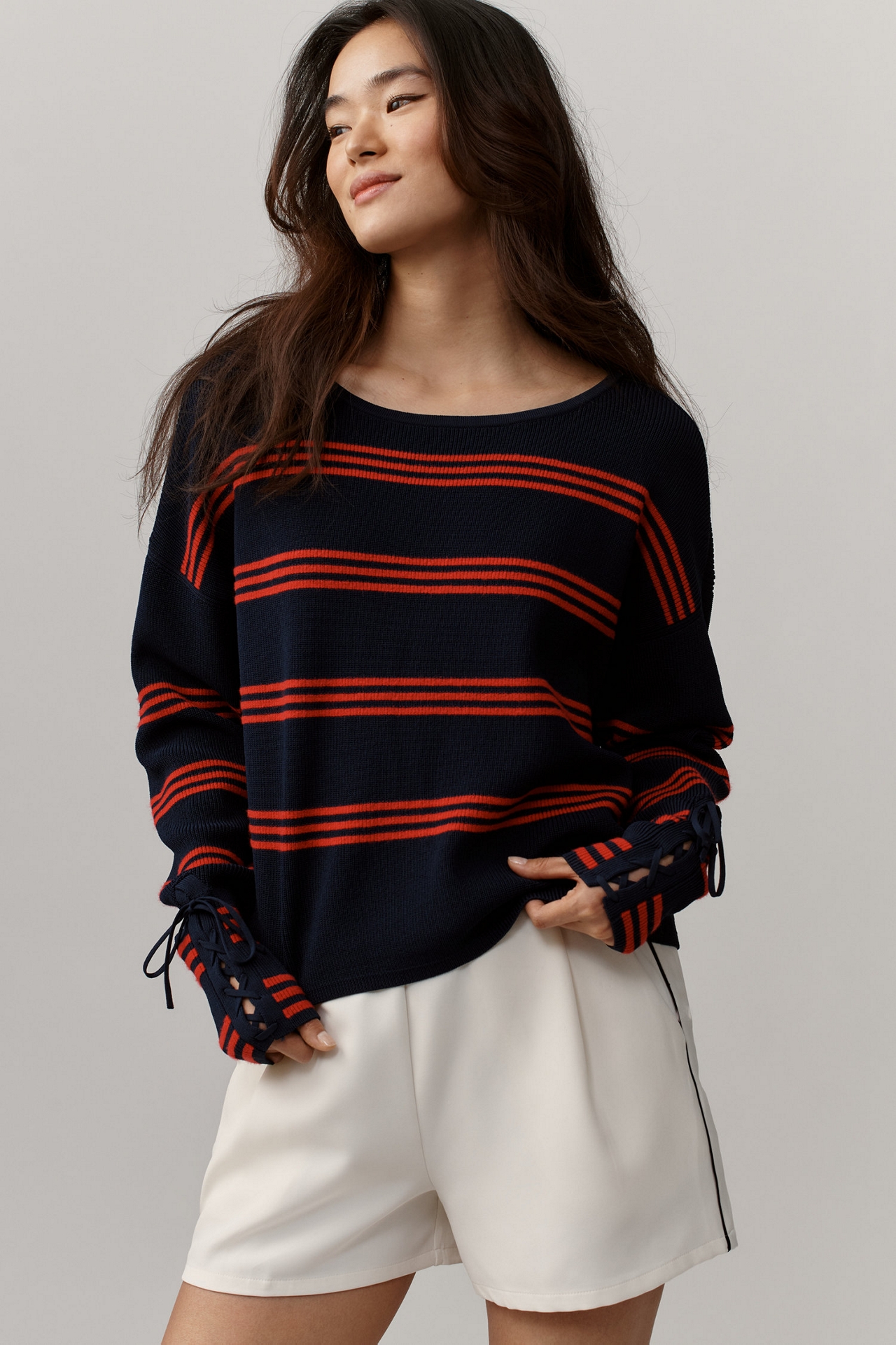 Maeve Boat Neck Striped Sweater