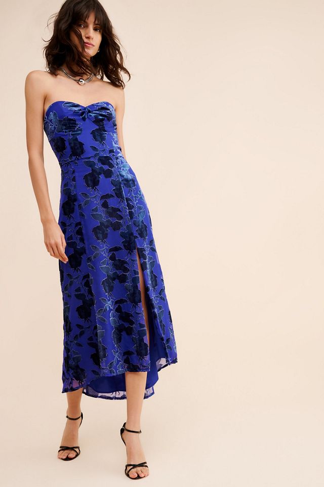 Hutch Strapless Velvet Burnout Midi Dress #3
